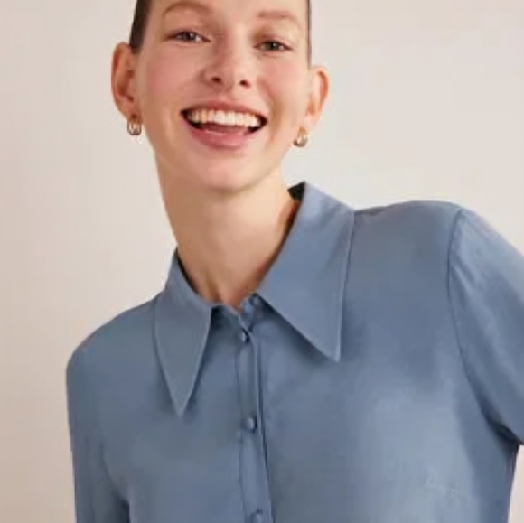 NWT Boden‎ Fitted Workwear Shirt Captains Blue 10R - Picture 12 of 14